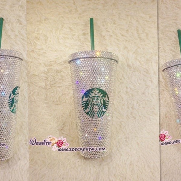 BLING STARBUCKS Coffee Cold  Cup / Mug / Tumbler with Swarovski Crystal /Rhinestone Shane Dawson Morgan Adams Ryland Adams Trisha Paytas Zoe