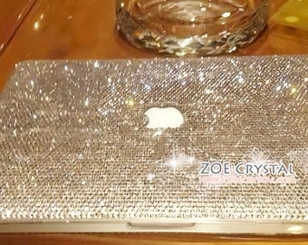 MACBOOK Air Pro Fall bedampft funkeln Klare, weiße Strass Kristall Muster Kim Kardashian 4 mm