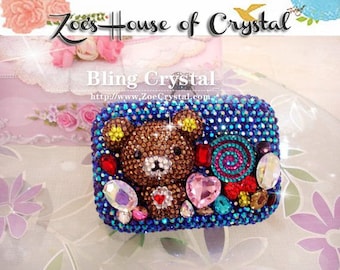 Bling and Sparkly Crystal Clutch with adorable Cute Bear