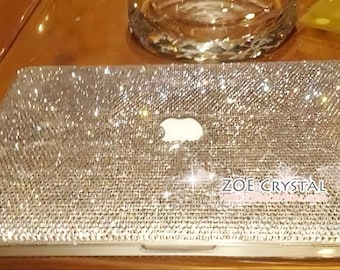 Handmade Bedazzled White Crystal Rhinestone Macbook Pro Air Case: Bling Diamond Cover Kim Kardashian