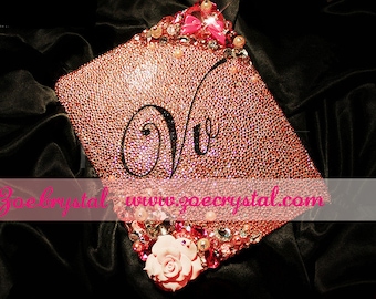 Stylish Glitter Sparkly Bling Bedazzled IPAD CASE with Swarovski or Czech crystal rhinestone (Ipad mini /pro /air) Fuchsia Pink