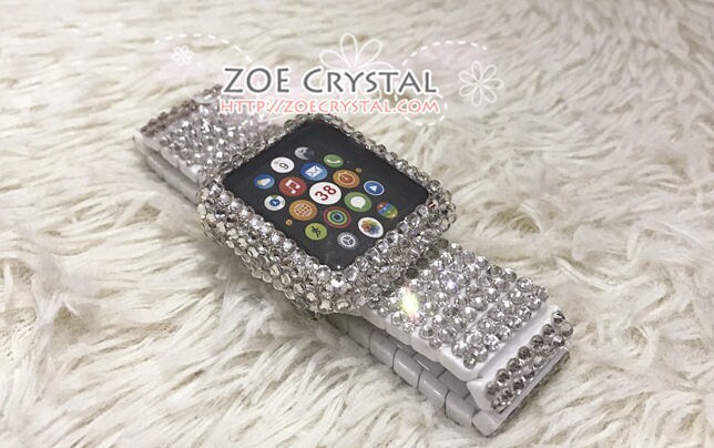 Apple Watch BEDAZZLED Bling Clear White Swarovski Crystal Case | Etsy