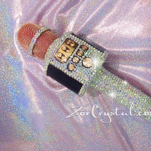 Bling Crystal Wireless Bluetooth Karaoke Microphone Home Party Karaoke Speaker Machine