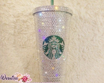 SALES Bling STARBUCKS Coffee Cold Cup Mug Tumbler Bedazzled Shinny Sparkly  Glittery Swarovski Crystal /Rhinestone Shane Dawson Trisha Paytas
