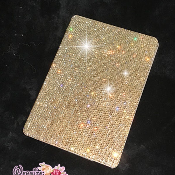 Bedazzled & Bling iPAD Air / Pro / Mini Case with Silver Diamond Swarovski /Czech Crystal Rhinestone Shiny Sparkly Glitter