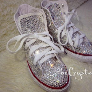 New Color **Bling CONVERSE Chuck Taylor All Star SNEAKERS with shinning and Stylish CRYSTALS - White