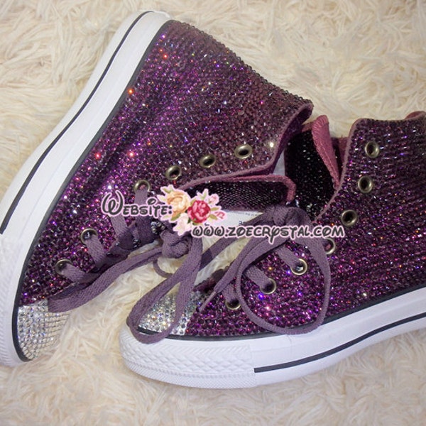 Bling CONVERSE Chuck Taylor All Star SNEAKERS with Shinning and Stylish CRYSTALS - Purple