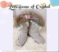 WINTER Tan Color  Fur Wool Boots w shinning CRYSTALS and PEARLS product logo