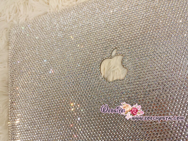 MACBOOK Air Pro Case Bedazzled Sparky Clear White Rhinestone Etsy