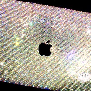 Back to School MACBOOK CELEB Case / Cover Kim Kardashian 13&quot; 14&quot; 15&quot; 16&quot; 2025 Pro Air Handmade Bling AB Crystals Rhinestones Bedazzled