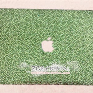 MACBOOK Air Pro Case / Cover w Rhinestone Crystal Random Sizes Emerald Bejeweled Shinny Sparkly Gitter