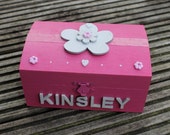 jewellery box, personalised box, keepsake box, girls storage, flower girl gift, flower theme box,