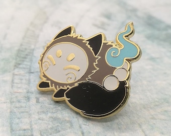 Forest Kitsune Spirit (Brown version) ~ Gold-plated Hard enamel brooch pin metal