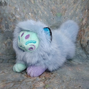 MADE-TO-ORDER Custom Mewkin floppy ~ 8&quot; Fluffy stuffed doll, Faux fur floppy, cat plushie ~ Please contact me first for details