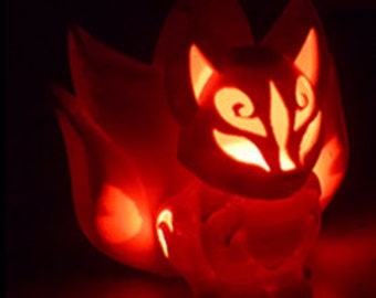 Chibi kitsune LED lichthouder ~ 3D print CAD model bestand + INTRUCTIONS