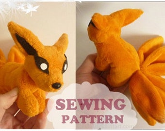 SEWING PATTERN ONLY ~ Kitsune Nine-tailed fox Magnet plushie