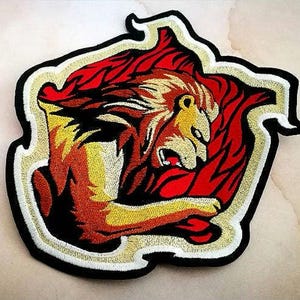 Lion crest ~ Embroidered sew-on or iron-on patch