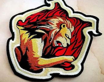 Lion crest ~ Embroidered sew-on or iron-on patch