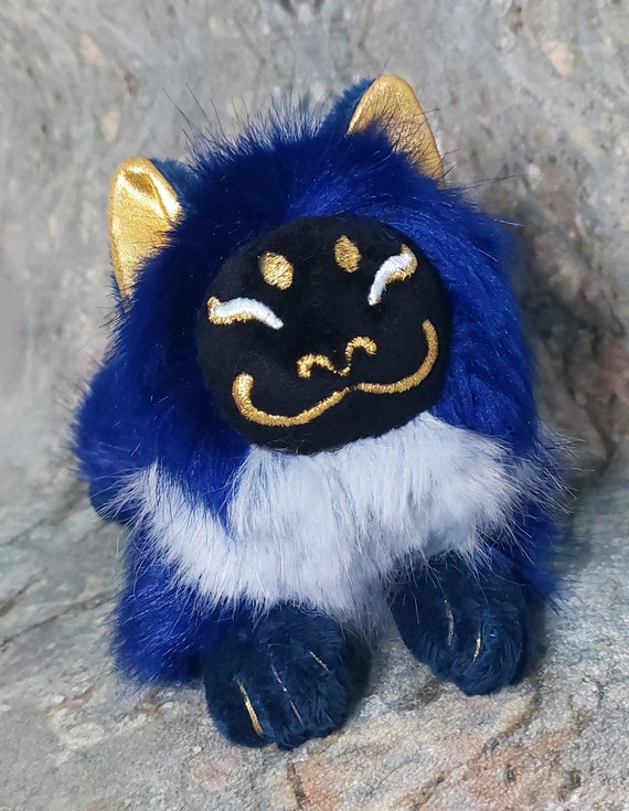 MADE-TO-ORDER ~ 8" Masked Kitsune Fox ~ Pluizige gevulde pop, floppy imitatiebont, gepersonaliseerde vos knuffel