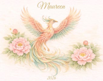 Personalized Phoenix Mahjong Card Cover (fits size Large NMJL card) (please read description)