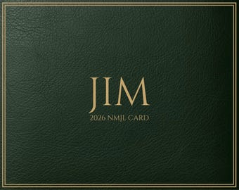 Personalized Mahjong Card Cover (fits size Large NMJL card) - Deep Forest Green leather image (please read description)