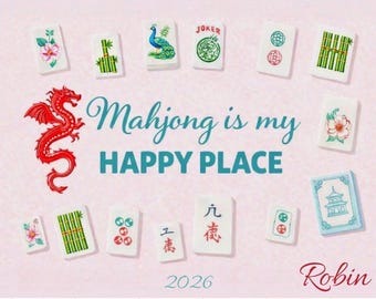 Personalized Mahjong Card Cover – Fits Large NMJL Card (please read description)
