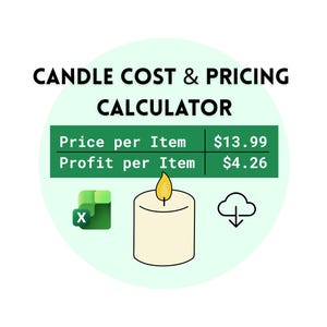 Pricing Spreadsheet for Candle Makers, Small Business Cost Tracker & Inventory Tool