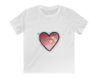 Pink Glitzer Herz Kinder T-Shirt