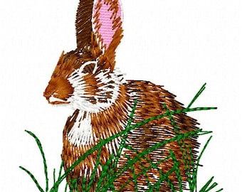 Rabbit Embroidery Design - Instant Download