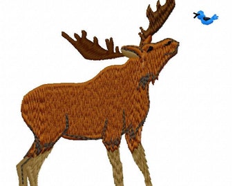 Moose Machine Embroidery Design - Instant Download