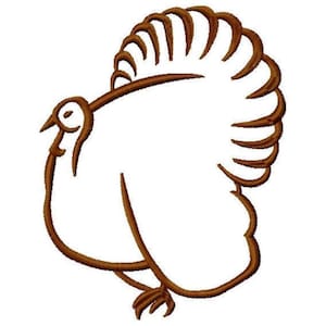 Turkey Outline Machine Embroidery Design - Instant Download