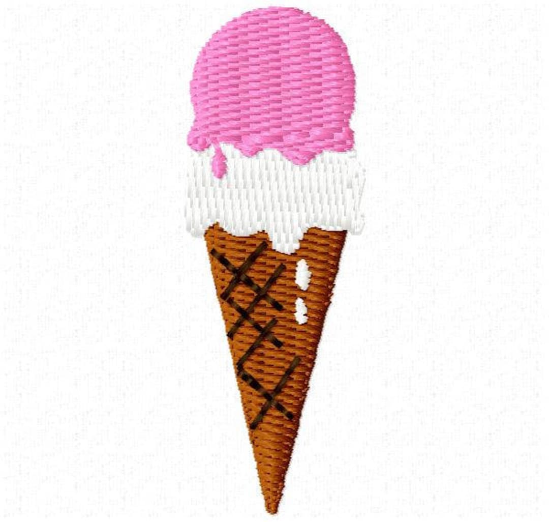 Ice Cream Cone Embroidery Design Instant Download Etsy
