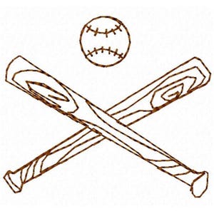 Base Ball Embroidery Design - Instant Download
