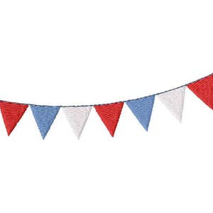 Bunting Flags Machine Embroidery Design - Instant Download
