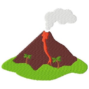 Motif de broderie volcan en éruption - téléchargement immédiat