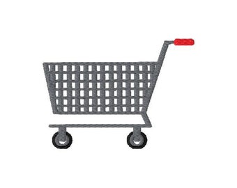 Shopping Cart Machine Embroidery Design - Instant Download