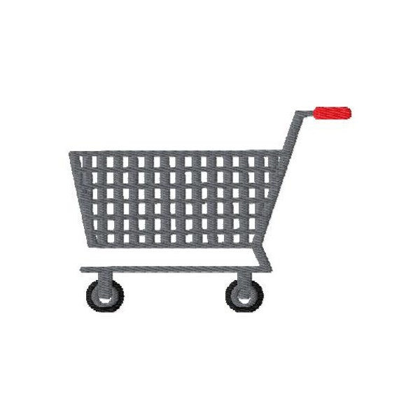 Shopping Cart Machine Embroidery Design - Instant Download