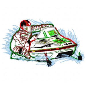 Snowmobile Embroidery Design - Instant Download