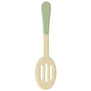 Slotted Spoon Machine Embroidery Design - Instant Download
