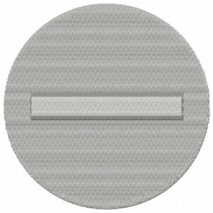 May include: A light gray embroidered patch with a horizontal rectangular shape across the center. The patch is oval-shaped with a textured, stitched appearance. The rectangular shape is also light gray and has a similar texture.