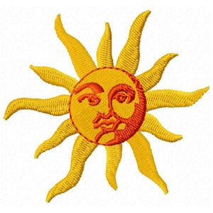 Sun and Moon Machine Embroidery Design - Instant Download
