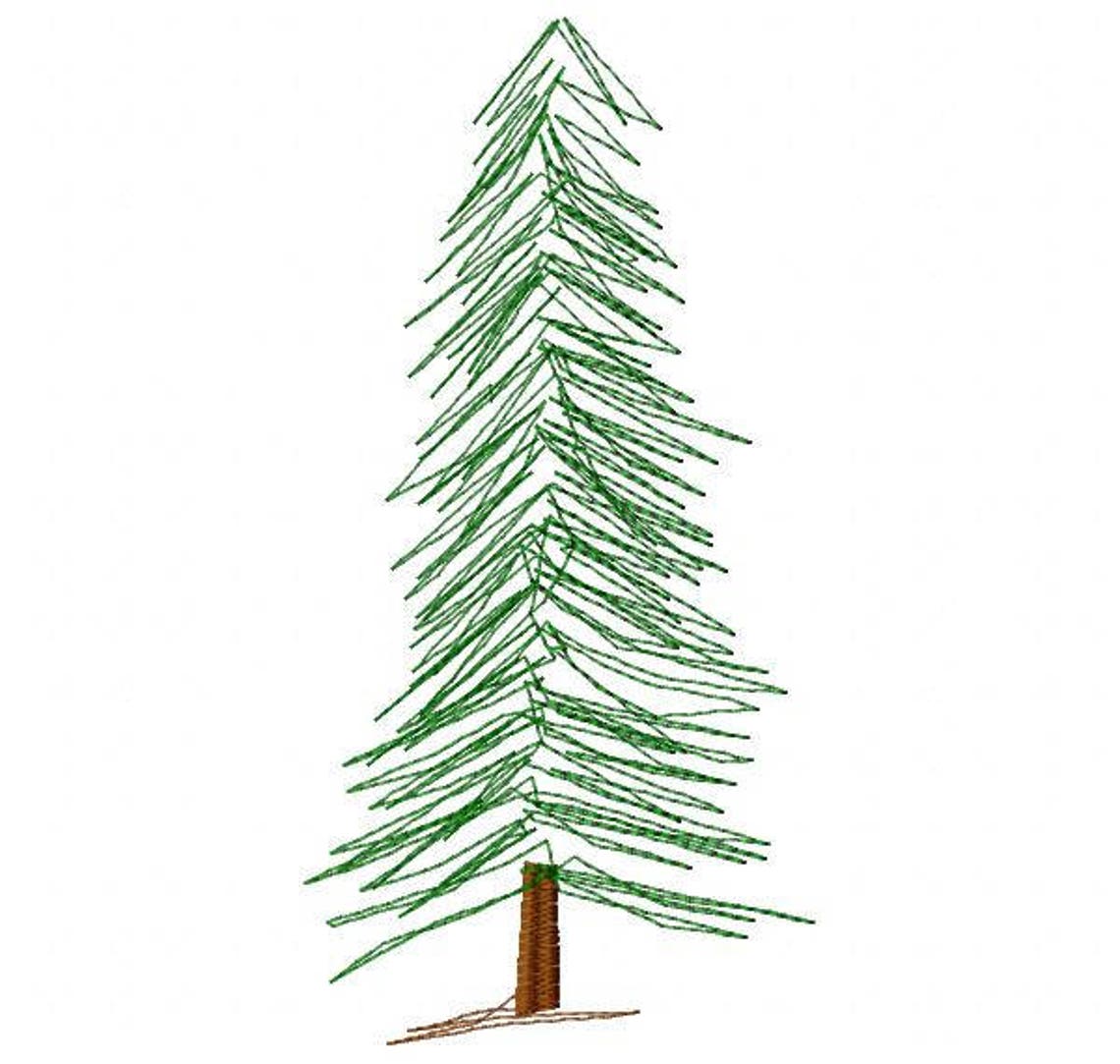 Pine Tree Machine Embroidery Design Instant Download Etsy