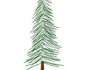 Pine Tree Machine Embroidery Design - Instant Download