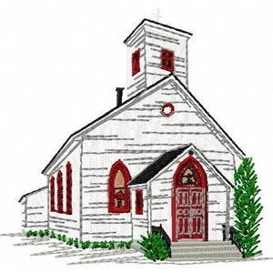 Church Machine Embroidery Design - Instant Download