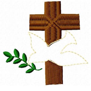 Dove with Cross Embroidery Design ~ Instant Download