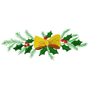Holly Bow Machine Embroidery Design