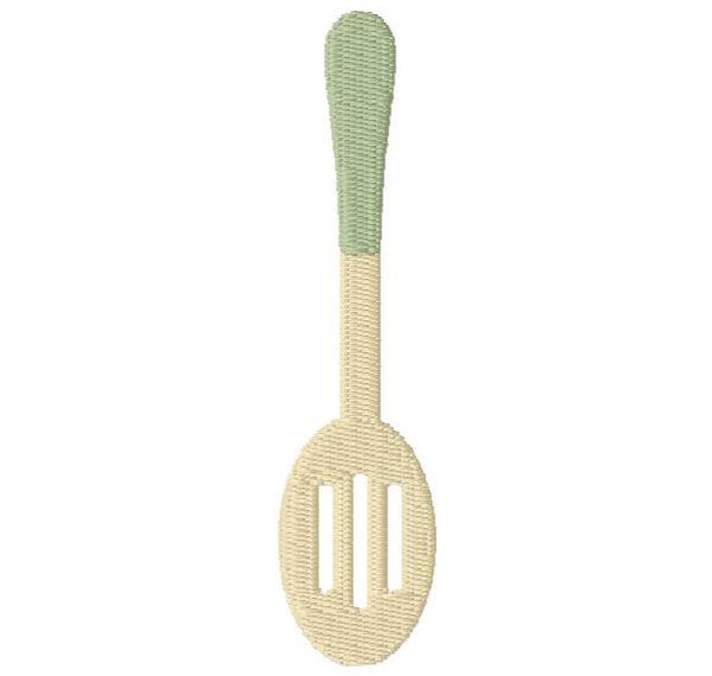 Slotted Spoon Machine Embroidery Design Instant Download Etsy