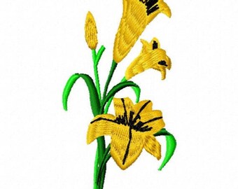 Diseño de bordado de lirio de Pascua - Descarga instantánea