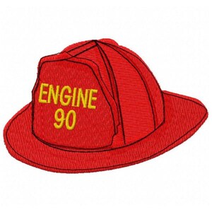 Fire Hat Machine Embroidery Design - Instant Download