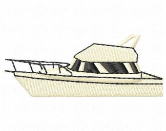 Yacht Machine Embroidery Design - Instant Download